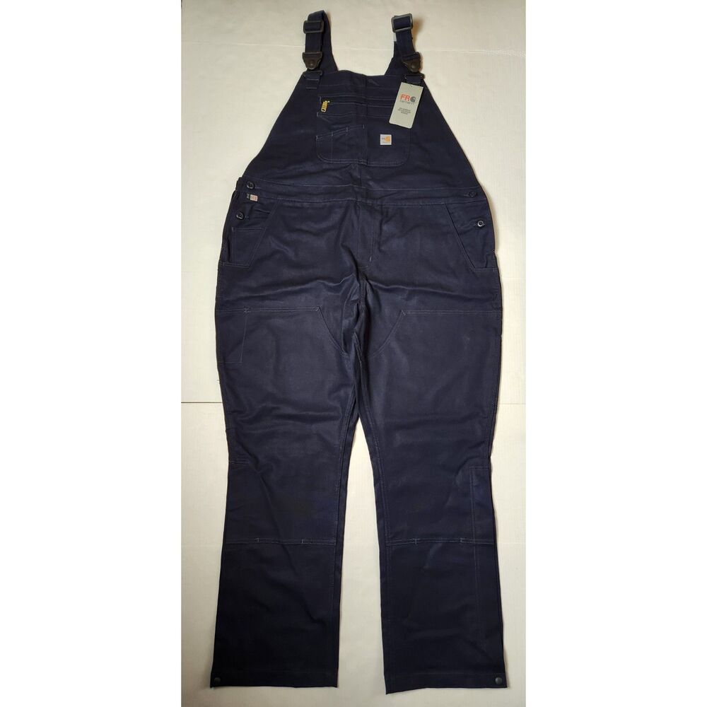 Carhartt FR Rugged Flex Duck Bib Overalls Women's 2XL XXL Loose Fit Navy